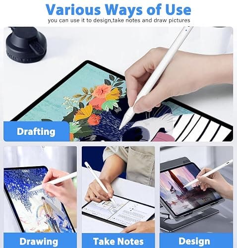 Stylus Pen for iPad A16 11th/10th Palm Rejection & Fast Charging Stylus Pen 2025-2018 Stylus Pencil for Apple iPad 11th/A16/10/9/8/7/6th,Pro 12.9/11/13 inch M4,Air M2/M3/5/4/3,Mini A17/5th/6th thumbnail 7