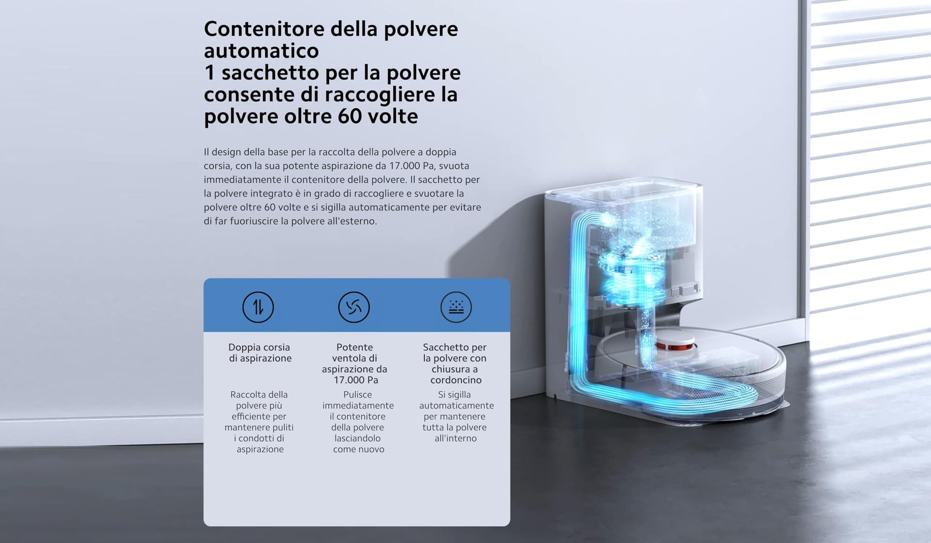 XIAOMI Robot Vacuum X10 - Robot aspirador e limpa-chão com sistema inteligente de navegação a laser (LDS), sucção de 4000 Pa, base de auto-esvaziamento, 5200 mAh, branco thumbnail 5