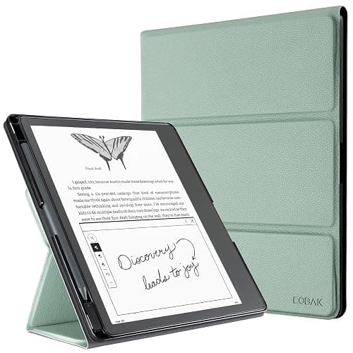 CoBak Stand Case for Kindle Scribe - Premium Folio Leather Cover with Pen Holder, Auto Sleep/Wake - Compatible with 10.2 Inch Kindle Scribe (2022/2024 Release) | Premium, Leather Cover, with Pen Holder, Auto Sleep/Wake, 2022/2024 Release - Image 1