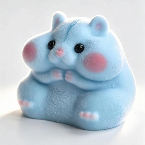 Handmade Taba Squishy Hamster Toy, Cute Squishy Hamster Fidget Toy, Realistic Hamster Toy, Soft Silicone Mochi Furry Toy, Stress Relief Gift for Adults & Kids, Sensory Anxiety Plushie (Blue) thumbnail 6