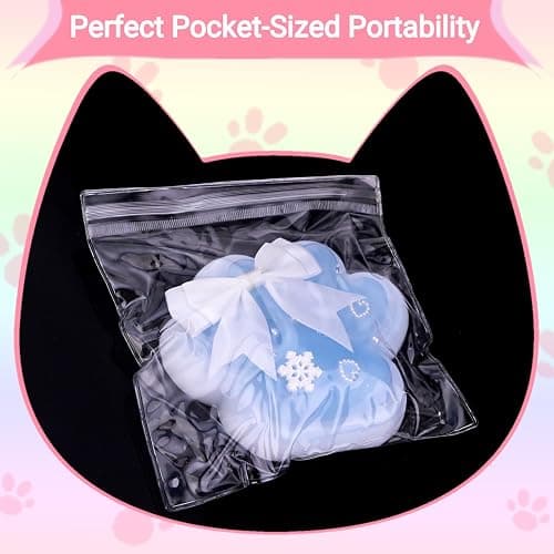 Big Taba Squishy Cat Paw Fidget Toy, Squishies Squeeze Toys for Girls 4-8, Ultra-Soft Sticky Sensory Toy Party Favors for Kids 8-12, Autism Stress Relief (Blue and Clear) thumbnail 7