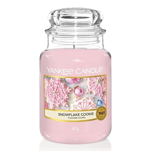 Yankee Candle Candela profumata in giara grande | Biscotto del fiocco di neve | Durata Fino a 150 Ore | Regali perfetti per le donne - Image 1