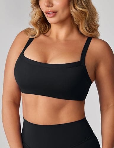UNISSU Hugcurve Adjustable Sports Bra Square Neck Wireless Padded Yoga Workout Tops thumbnail 3