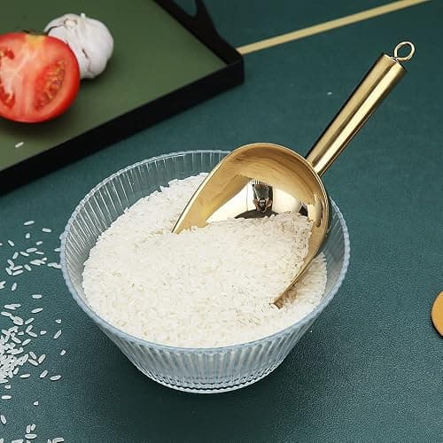 Gold Ice Scoop, Fashion Ice Cream Scoop, Premium Stainless Steel Cookie Scoop, Dog Food Scoop, Sturdy Flour Scoop, Utility Candy Scoop, Dishwasher Safe (8oz/9 Inch) thumbnail 5