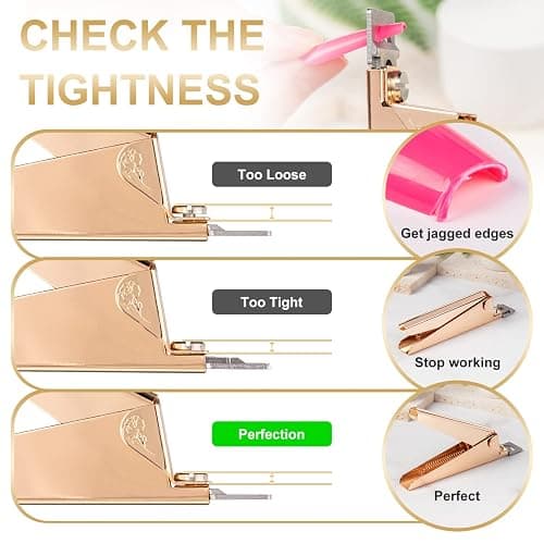 Nail Clippers for Acrylic Nails, Gold Premium Stainless Steel Fake False Acrylic Nail Cutter, Sharp Blade Nail Manicure Nail Tips Clipper for Salon Home DIY Nail Art Beauty Design by GA&EN thumbnail 3