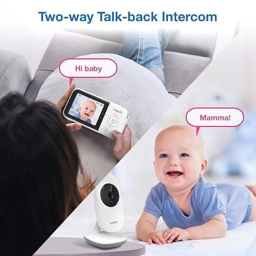 VTech Baby Monitor No WiFi – 19Hr Video Battery, 1000ft Range, Night Vision, Two-Way Talk, Temperature Sensor, Sound-Activated Screen, Lullabies | VM819 thumbnail 11