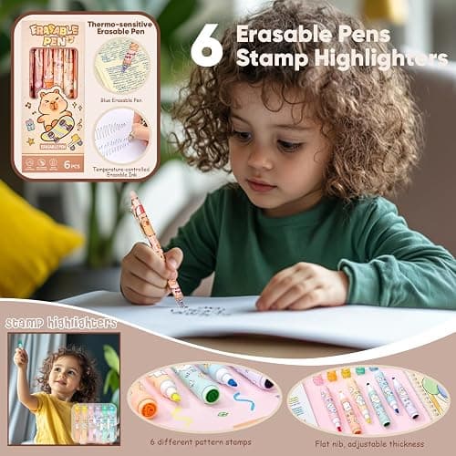 Zadoreck Cute Capybara Stationery Gift Set for Kids,30 Piece Animal Theme School Supplies Kit with Pencil Case,Notebook & Stickers,Practical and Fun for Birthday,Easter& Festivals Gift Girls Boys thumbnail 4