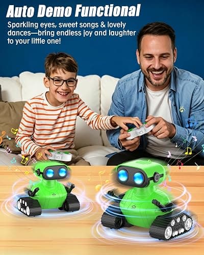 AisayGoo RC Robot Toy for Kids,Remote Control Robot with LED Eyes,Auto-Demo,Smart Voice,Singing and Dancing,Rechargeable Toys for Boys Girls,Ideal Birthday for Children Age 3+ Years Old (Green) thumbnail 5
