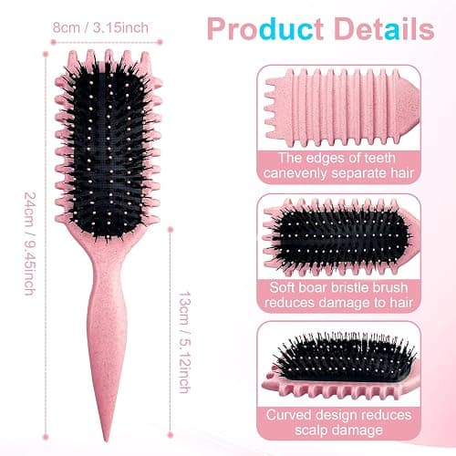 Candy Brush,Curly Hair Brush,Curl Defining Brush,Shaping and Defining Curls for Women Hair Brush for Combing and Shaping,Reduce Pulling and Curl Separation For Defined Curls(pink) thumbnail 2