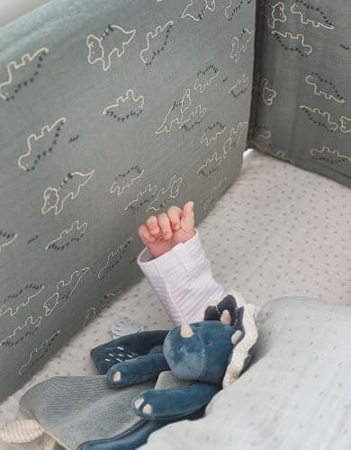 NOUKIE'S - Doudou bébé et Enfant - Dinosaure Bleu Ops - Eveil et Sommeil - Marionnette - Cadeau de Naissance thumbnail 2