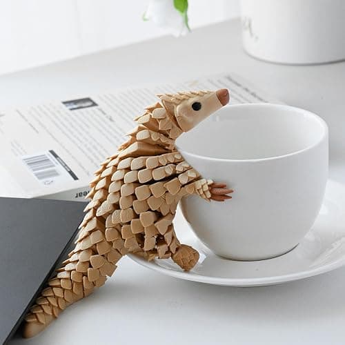 GemmiCho 3D Printed Animals, 6" Articulated Pangolin Toy, 3D Printed Toys, Flexible Animal Figurine Fidget & Desk Decor, Realistic Scaled Pangolin Collectible Gift for Office, Animal Lovers thumbnail 6
