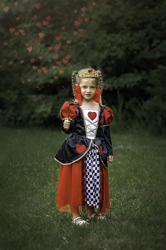 ReliBeauty Red Hearts Girls Costume Queen Dress for Kids Girls with Crown thumbnail 6