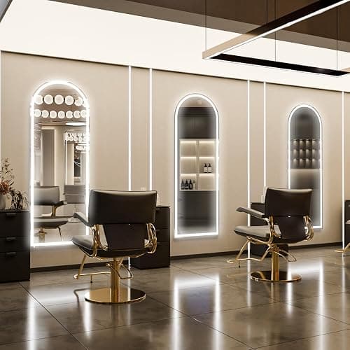 ZENOMIRRIS LED Arched Full Length Mirror with Lights 63"x20" - Lighted Floor Mirror with Dimming & 3 Color Lighting, Aluminum Frame Standing Leaning or Hanging for Bedroom Cloakroom White thumbnail 6