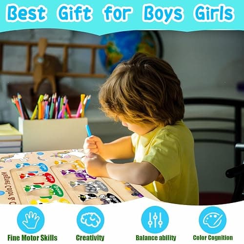 HONGID Magnetic Color and Number Maze,Uniorn Gifts for Girls,Montessori Toys for 2 3 4 5 Year Old,Learning Educational Sensory Toys for Toddlers and Kids Boys Girls,Christmas Birthday Gift for Kids thumbnail 4