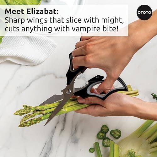 OTOTO Boo-tiful Crew Bundle of Elizabat, Vino, Gracula - Halloween Kitchen Decor Goth Accessories, Cool Kitchen Gadgets, Bat Scissors, Spooky, Witchy Bottle Opener, Garlic Crusher, Spooky Funny Gifts thumbnail 3
