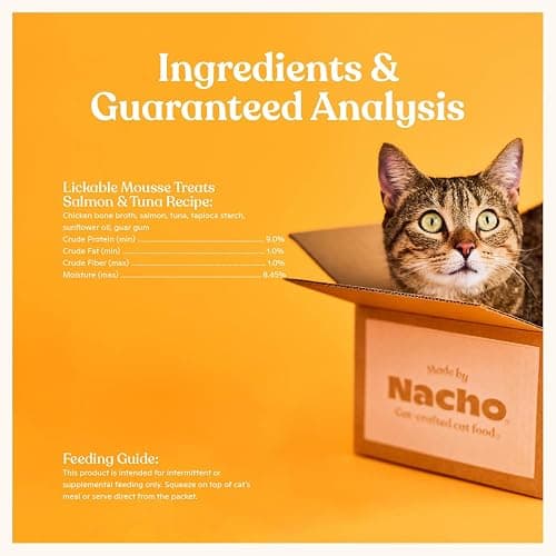 Made by Nacho Lickable Cat Treats Mousse Tubes 12 Count with Bone Broth Salmon & Tuna Recipe (.5 oz) No Grains, Corn, Wheat or Soy thumbnail 6