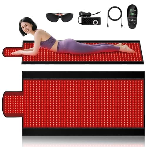 Body Red Light Therapy Mat, Eligible Red Light Therapy Blanket, 2in1 LEDs(660nm& 850nm), Premium Leather, Adjustable Timer & Intensity 195x60cm 1370 LEDs - Image 1
