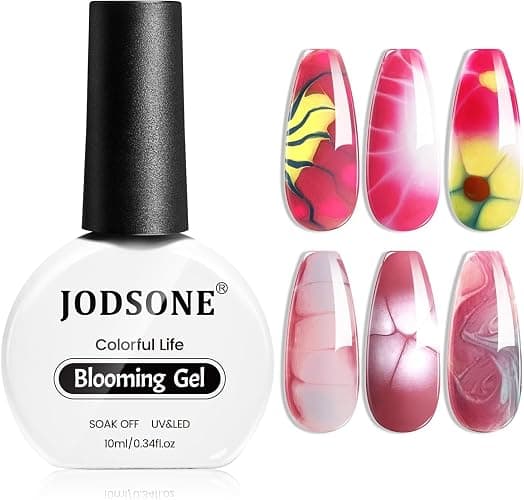 JODSONE Blooming Gel Nagellack zum Verteilen, Transparenter Marmor-Nagel, Nagelkunst-Zubehör für Streueffekte, Blumendruck, Aquarell-Design für Frauen 10 ML - Image 1