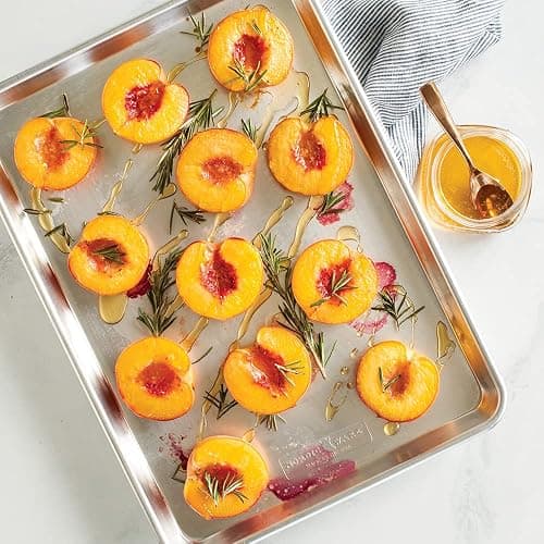 Nordic Ware Naturals Half Sheet - USA Made Aluminum Commercial Quality Sheet Pan for Baking or Roasting, Encapsulated Galvanized Steel Rim Prevents Warping, 2-Pack thumbnail 2