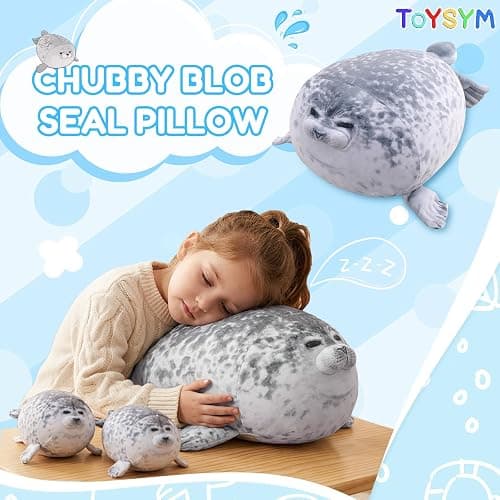 TOYSYM Chubby Blob Seal Pillow Cute Seal Plush with 4 Baby Plushies in Her Tummy, Soft Large Stuffed Animals Toy Gifts for Kids (20inch) thumbnail 5