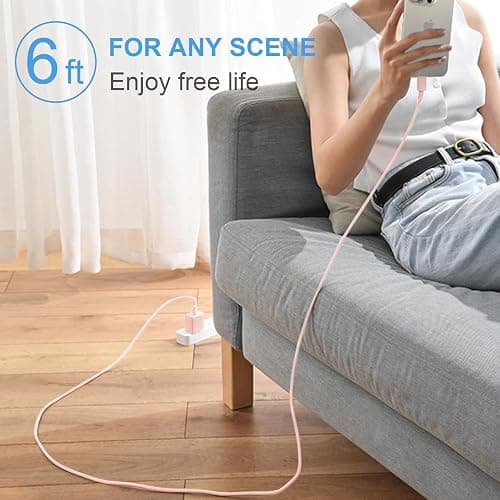 iPhone 17 16 15 Charger Fast Charging 2+2Pack 20W USB C Wall Charger with 6FT Fast Charging Cable Compatible with iPhone 17/17 Air/17 Pro/17 Pro Max/iPhone 16/15 Series, iPad Pro/AirPods - Pink thumbnail 7