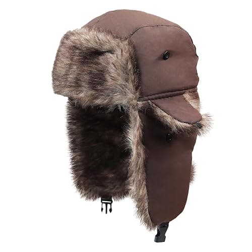 ONWAY Trapper Hat Winter Hats for Women Men with Faux Fur Ear Flaps - Image 1
