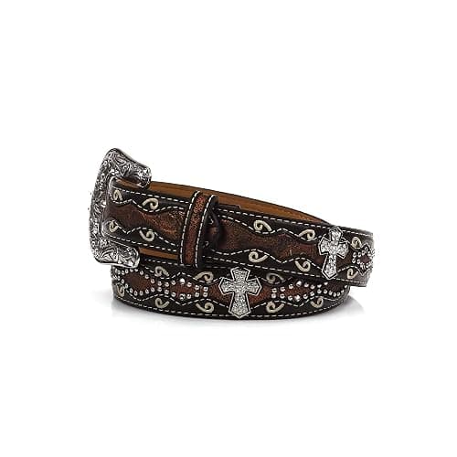 ARIAT Girls' Rhinestone Cross Conchos Faux Crocodile Belt thumbnail 6