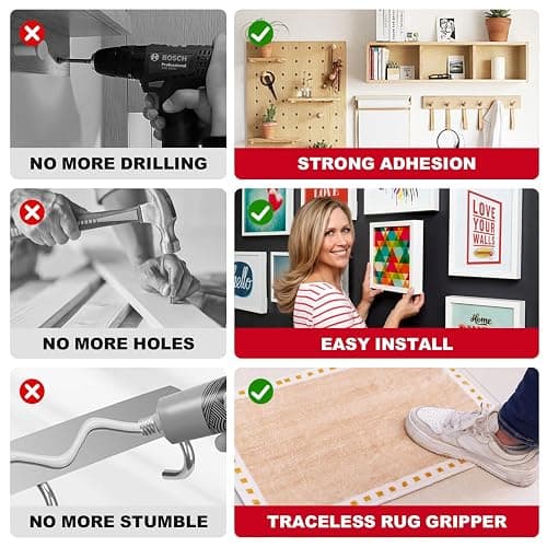 Sinfuo Double Sided Foam Tape Heavy Duty, Removable Damage Free Adhesive Tape, Residue Free Tape Picture Hanging Adhesive Strips Suitable for Indoor and Outdoor Installation Home Office(1.57" x 22Ft) - 1.57in x 22ft thumbnail 6
