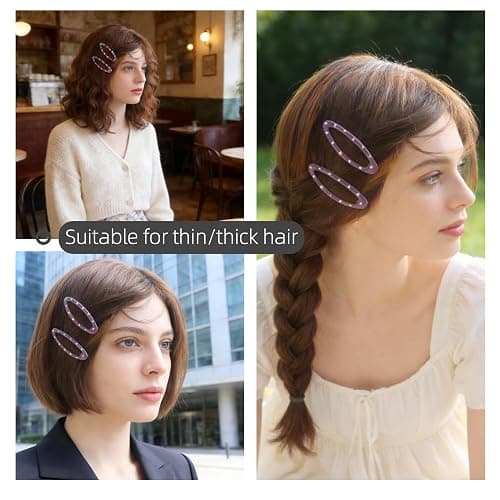 Cute Polka Dot Side Clips for Women i – 5-Color Oval Snap Barrettes, Vintage Hair Styling Accessories for Thick & Thin Hair, Versatile for Daily Wear, Makeup & Skincare thumbnail 5