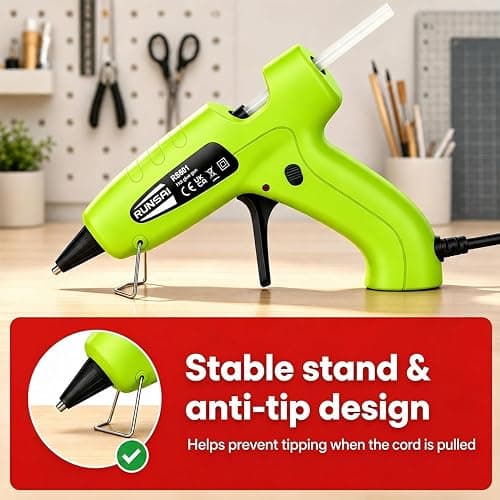 RUNSAI® Hot Glue Gun for Crafting, Mini Hot Melt Glue Gun Kit 30W | Rapid Heating, Anti Drip, 30pcs 7mm Sticks for Arts/ Floristry/School Crafts/ DIY/Home Repair, Professional for Adults Kids thumbnail 8