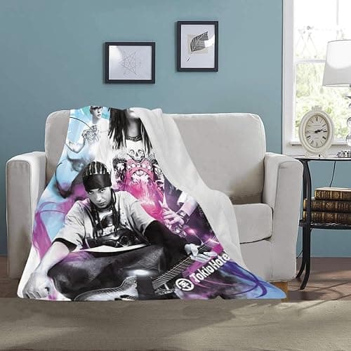 Tokio Band Hotel Super Soft Flannel Blanket Personality Fashion Air Conditioning Blanket Room Decor Bedding (40"x50"-E) thumbnail 8