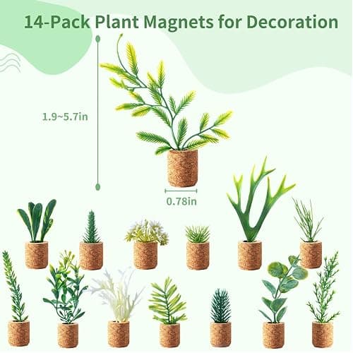 Joyibay Plant Fridge Magnets Mini Succulent Magnets Artificial Plants Refrigerator Magnets Potted Succulent Plants Magnet Stickers Cute for Magnet Boards Fridge Home Office Decor thumbnail 3