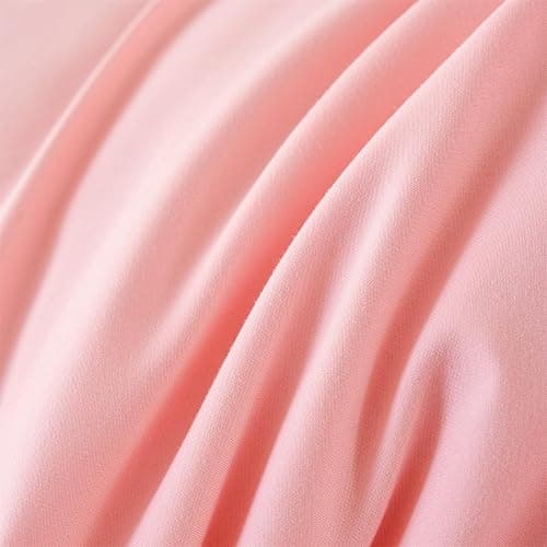 MOOWOO Chic Ruffle Lace Comforter Set -Girl Pink Bedding-2 Piece Twin Bed Quilt -Aesthetic Bedding,Ultra Soft and Durable,Fluffy Bed Comforter Sets for All Season thumbnail 6