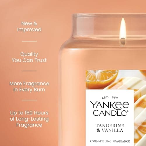 Yankee Candle Tangerine & Vanilla Scented Candle, 22oz Large Jar with up to 150 Hour Burn Time, Giftable thumbnail 3