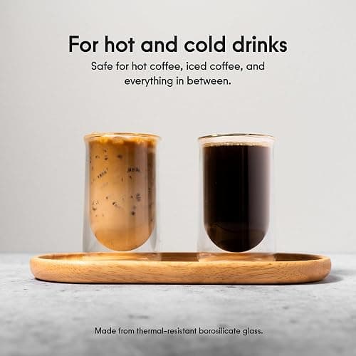 FLUR Tasting Glasses (Set of 2) Perfect for Coffee, Matcha, Tea & More – For Hot or Iced Drinks – Double-Walled Borosilicate Glass – Handmade, Lightweight & Durable – 11oz (Clear) thumbnail 2
