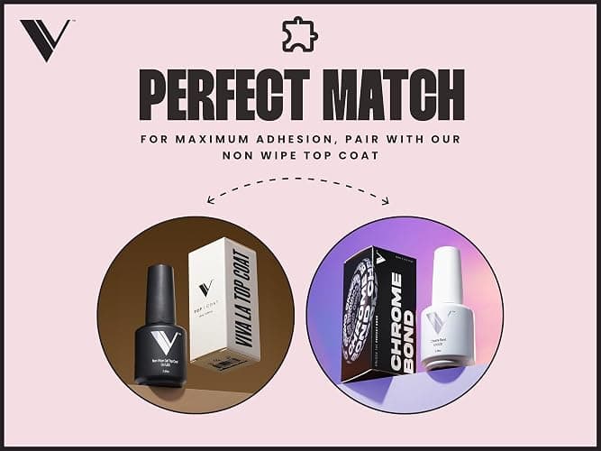 V Beauty Pure Chrome Nail Bond - Chrome Base Coat, Precise Powder Placement with Maximum Retention, Beginner-Friendly Formula, Protects Against Lifting and Chipping - 15 mL thumbnail 6