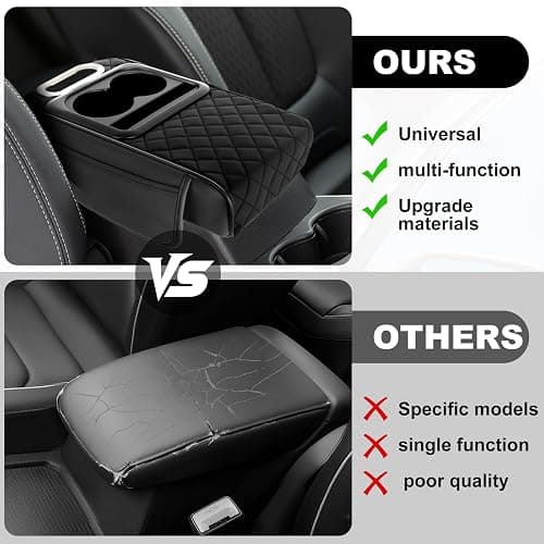 nckcmgl 5-in-1 Arm Rest Cover Universal Armrest Storage Box Upgrade Memory Foam Console Cover with Cup for Car Phone Tissue Box Holder thumbnail 5