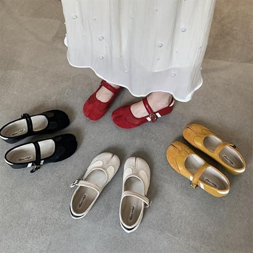 Tabi Shoes Women Mary Janes Ballet Flat - Low Top Split Toe Orthopedic Cute Casual Comfortable Walking Lightweight Female Solid All-Match for Daily Wear Beach Travel Athleisure Standing All Day thumbnail 7