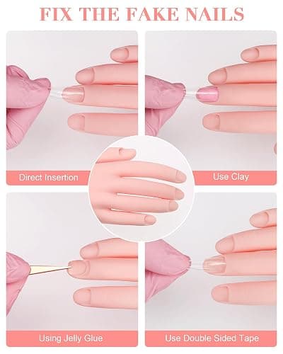 Practice Hand for Acrylic Nails Soft Touch Mannequin Hand for Nails, Flexible and Bendable Fake Hand for Nails for Nail Art Beginners thumbnail 3