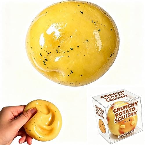 Crunchy Potato Squishy, ASMR Squeeze Toys with Crackly Sound,Fidget Toys | Realistic Food Stress Relief Fidget Toys for Adults and Teens, Moldable Sensory Desk Toy and Party Favor Gift - Image 1