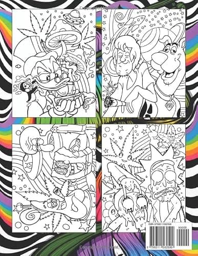 Stoner Coloring Book: 53+ Retro-Inspired Psychedelic & Trippy Coloring Pages for Stress Relief and Relaxation, The Ideal Gift for Weed Lovers and Cartoon Enthusiasts thumbnail 2