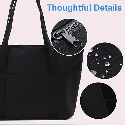 CTWWFS Tote Bag for Women, Travel Essentials Large Tote Bag with Zipper, Top Handle Handbag for Travel, Work thumbnail 3