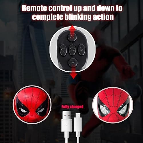 Spider Hero Cosplay Mask with Removable Lenses, Stretch Fabric Full Face | Lightweight stretch material with easy wear design, ideal for Halloween, conventions, photo shoots, and costume collections thumbnail 2