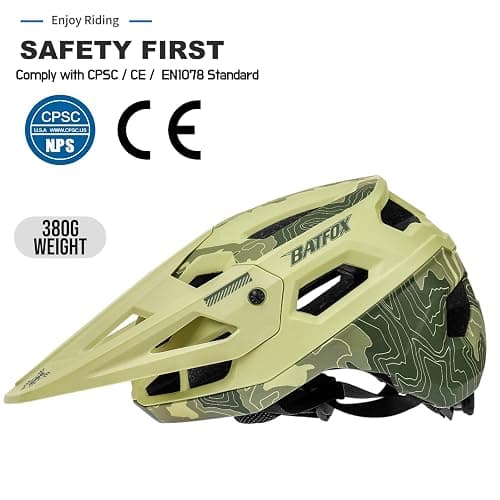 BATFOX Bike Helmet,Mountain Bike Helmet Helmets for Men Women Adults Youth thumbnail 2