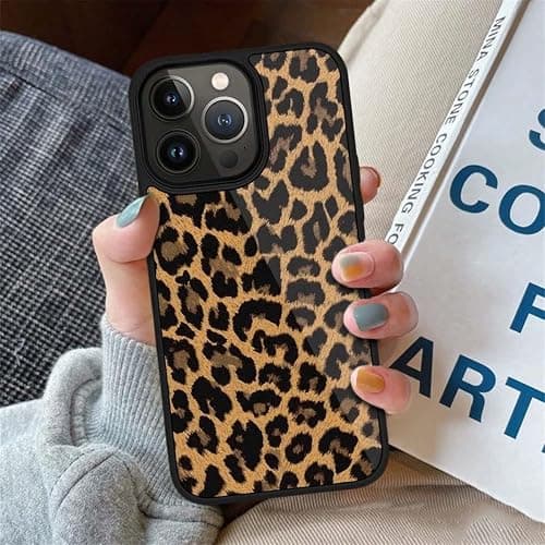Kapadiy Compatible with iPhone 13 Pro Case,Leopard So Cool for Woman Men Full Body Protective Cover Shockproof Slim Dopamine Designed Case for iPhone 13 Pro 6.1 in -Black thumbnail 6