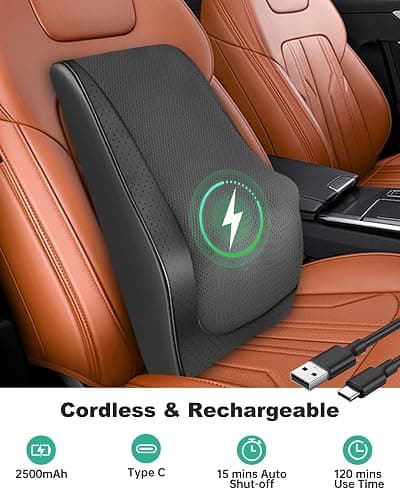 Cordless Shiatsu Neck Massager with Heat & Vibration, Back Neck Shoulder Massager For Deep Tissue, 4D Kneeding Back Massage Pillow, Rechargeable Portable Massage, Gifts for Mom,Dad thumbnail 6