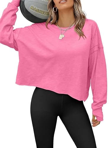 Magritta Womens Open Back Workout Top Loose Fit Boat Neck Athletic Shirts Casual Backless Crop Running Tee Y2k Yoga thumbnail 4