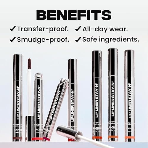 Sacheu Lip Liner STAY-N Peel Off Lip Stain — Long Lasting Waterproof Lip Tint with Hyaluronic Acid & Vitamin E — Transfer Proof Matte Finish, Vegan & Cruelty-Free (p-INKED) thumbnail 4
