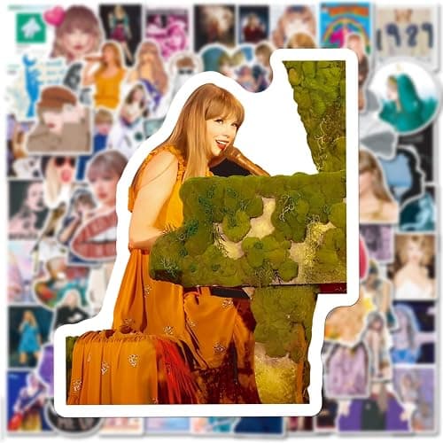 JXJMYU 100pcs Tayloris Music Sticker for Adult, Female Pop Singer Ablum Stickers for Teen Girl, Waterproof Vinyl Sticker for Water Bottle Laptop Phone Party Favors thumbnail 5