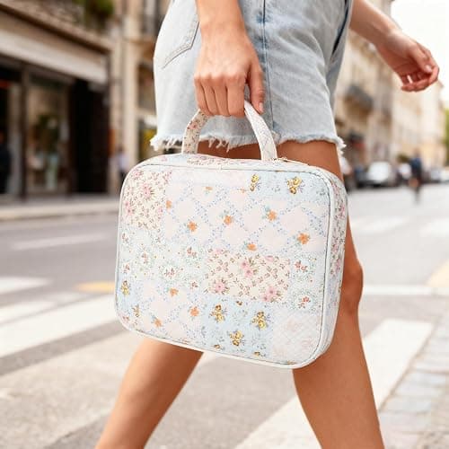 Bible Cover Case for Women, Large Floral Quilted Cotton Bible Carrying Cases Protective Bag with Handle and Zippered Pocket for Christian, Bible Study Supplies Christian Gifts (Spliced Flower, XL) thumbnail 7